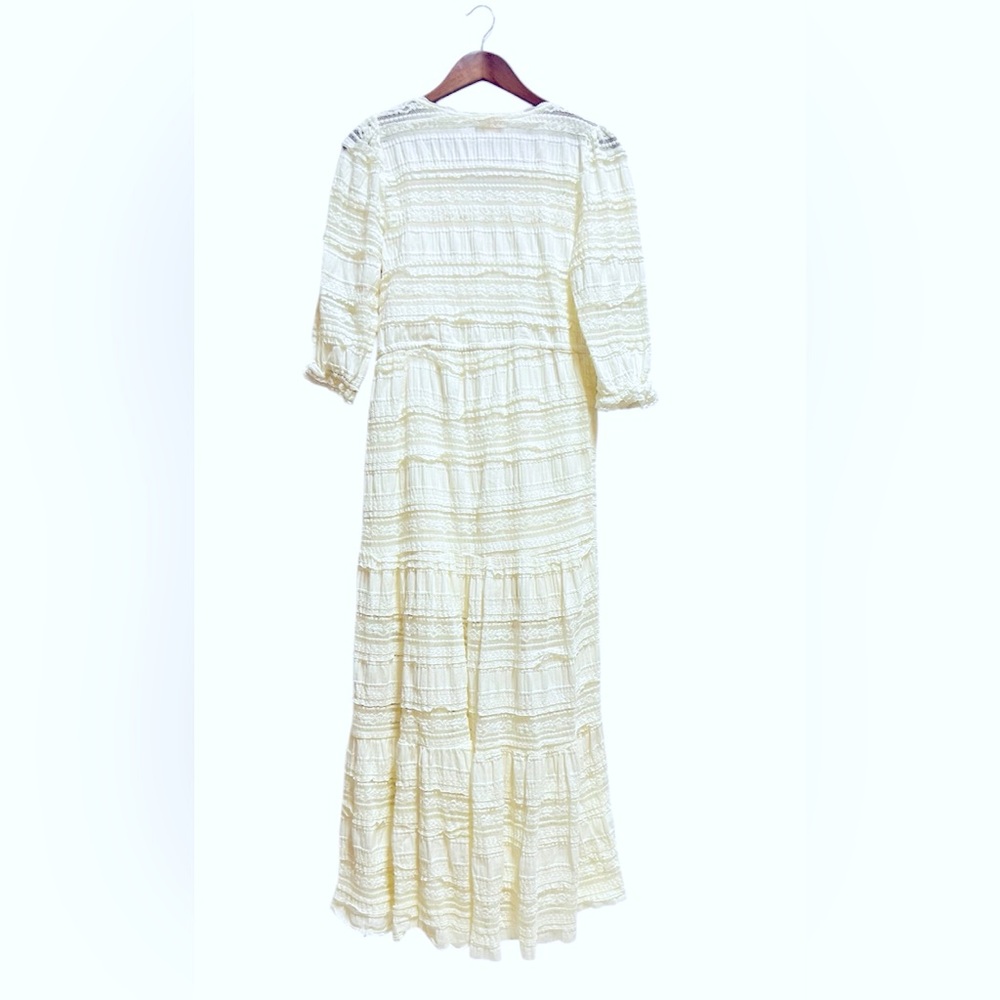 A Collective Story White Lace Ruffled Button Up Lined Maxi Dress size M - Picture 2 of 6